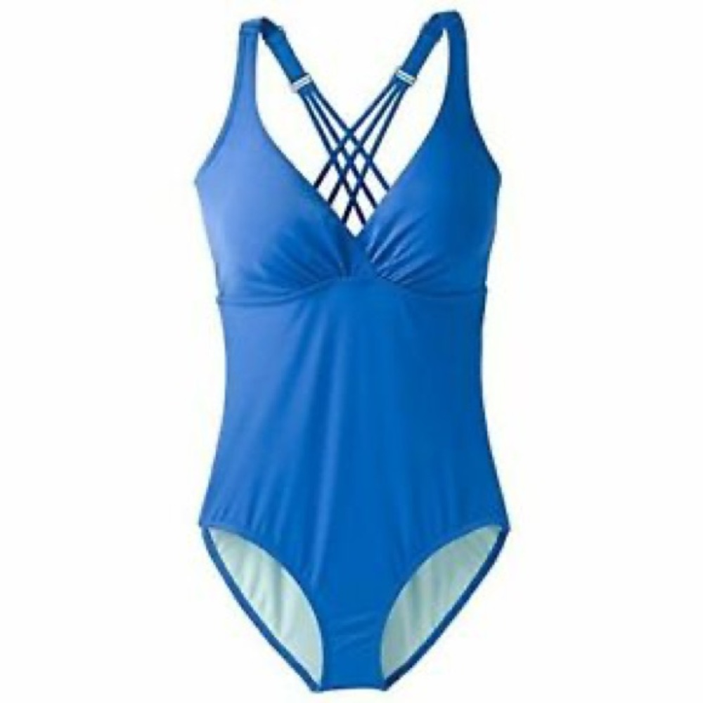 Prana Kayana D-Cup Blue One Piece Swimsuit 32D New